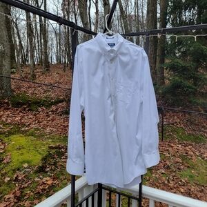 Men's Lands' End Button-down White Shirt  18-37 Tall